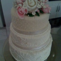 bolo de casamento com rosas de acar