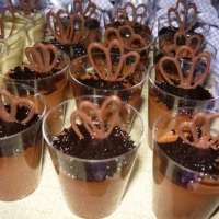 Copinhos de mousse de chocolate