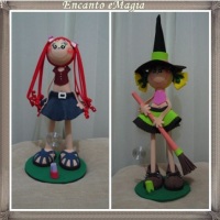 bonecas magrelas para porta recados ou fotos