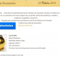 Lista de Presentes www.gislaineehenrique.com.br