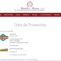Lista de presentes http://danieleerenato.com.br/danieleerenato/?page_id=2201