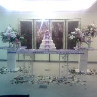 mesa de bolo lilas