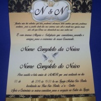 Convite de casamento aberto.