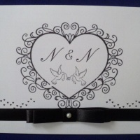 Convite de casamento fechado.
