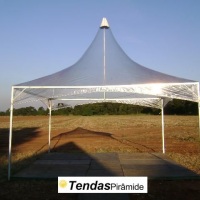 Tenda Chapu de Bruxa com calha de escoamento e conjugamento (conect just) www.tendaspiramide.com.br