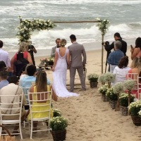 Festa de casamento na praia de maresias