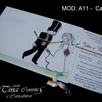 Convite Casamento MOD A11 - Cartoon