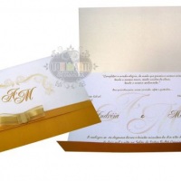 CONVITE DE CASAMENTO DOURADO