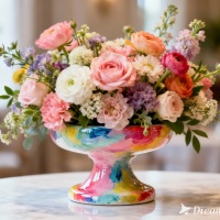 ARRANJO COM FLORES NATURAIS OU ARTIFICIAIS (A CRITÉRIO) PARA CENTROS DE MESAS EM EVENTOS