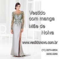Vestido com manga comprida, segunda pele com brilho e pedraria
Loja especializada em vestidos de fe