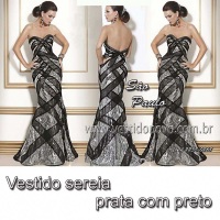 Vestido sereia, prata com faixas pretas,  um luxo
Loja especializada em vestidos de festa de boa qu