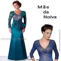 Vestido de festa para Me da Noiva, com manga e brilho