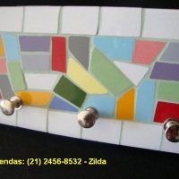 Porta Chaves em Mosaico (cores variadas)